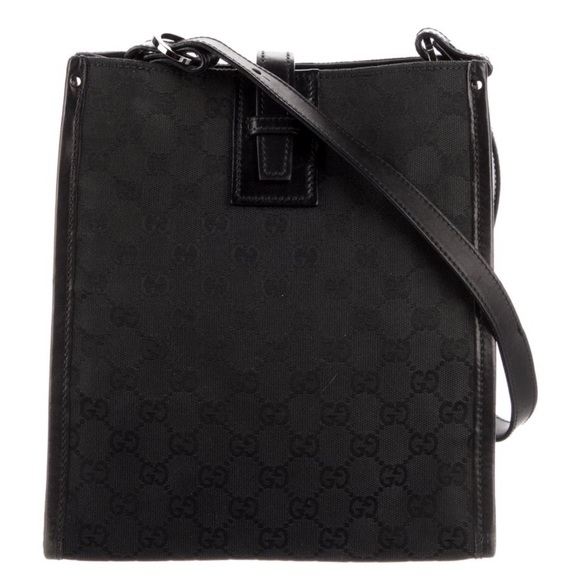 Gucci Vintage Monogram GG Tote in Bkack Canvas and Leather - Picture 1 of 16